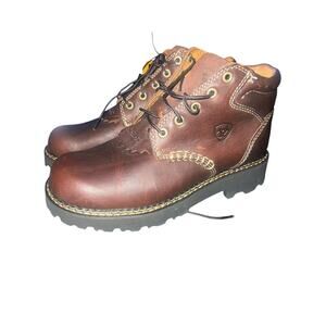 Vintage Ariat Boots 17728 brown Leather Roundtoe rope Boots Womens Size 6.5 B